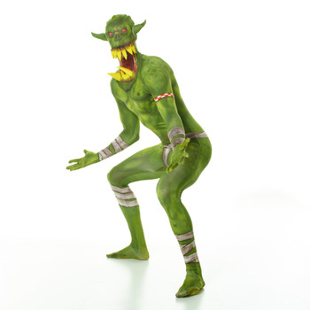 Green Orc Jaw Dropper Adult Morphsuit Costume 2