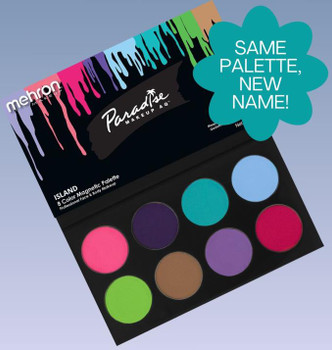 Paradise Makeup AQ 8 Color Magnetic Refillable Palette | Island (Formerly Pastel) | Mehron Professional Makeup | At The Costume Shoppe