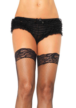 Ladies Ruffle Shorts in Black