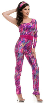 Ladies 80s Ya-ZzerciseJumpsuit Costume