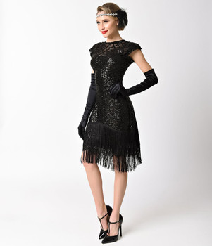 Adult Del Mar Shimmery Sequin Flapper Dress