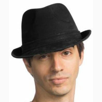 Leather-Like Black Gangster Fedora