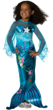 Child Beautiful Blue Mermaid Costume