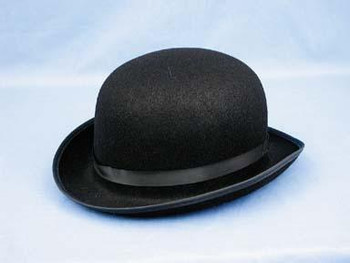 Simple Black Felt Bowler Hat