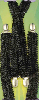 Sequin Suspenders - Black