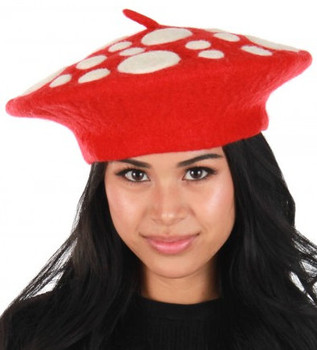 Red Felt Mushroom Hat