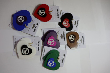 Peace Sign Heart Earrings | 1960s | Accessories