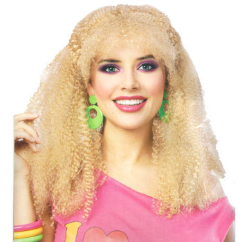 80s Crimped Blonde Wig