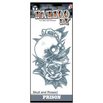Skull & Roses Prison Tattoo FX | Tinsley | Temporary Tattoos