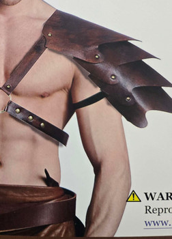 Leatherlike Shoulder Spaulder Armor Brown  | Medieval | Props and Play Weapons