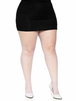 Plus Size Spandex Industrial Net Tights White | Hosiery | Legwear and Tights