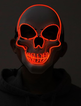 Red Skull Neon Light Up Purge Mask | Halloween | Accessories