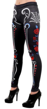 Sugar Skull Graphic Leggings | Day of the Dead | Legwear and Tights