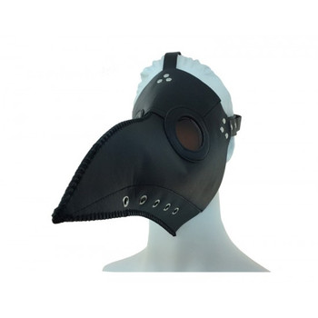 Black Leatherlike Plague Doctor Mask | Renaissance Physician Mask