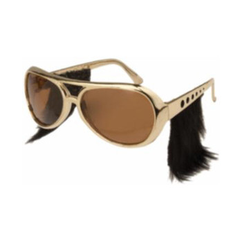 Gold Elvis Sunglasses with Sideburns | Entertainers | Glasses and Sunglasses