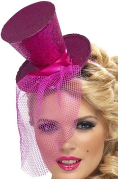 Sequin Pink Mini Top Hat | Circus | Hats and Headpieces
