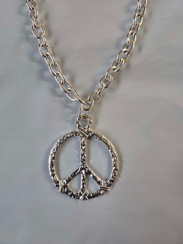 60s Metal Peace Sign Necklace | Costume Accessories and Kits