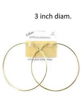 70s Large Gold Hoop Earrings | 1970s | Accessories