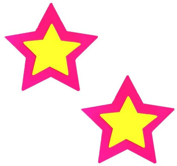 Neva Nude Neon Pink Power Stars Blacklight Pasties | Festivals | Applications and Prosthetics