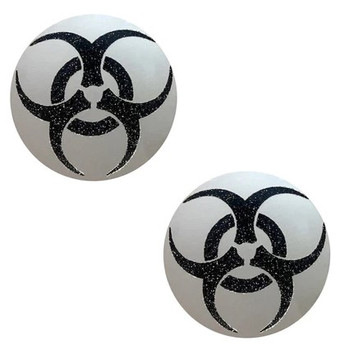 Neva Nude Biohazard Reflective Black Glitter Pasties | Festivals | Applications and Prosthetics