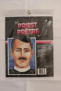 Priest Shirt Collar with Moustache | Religious | Costume Pieces
