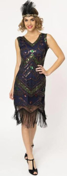 20s Fernande Navy Blue Flapper Dress | 1920s | Womens Costumes