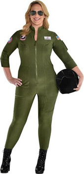 Top Gun Maverick Flight Suit Plus Size Costume | Top Gun | Womens Costumes