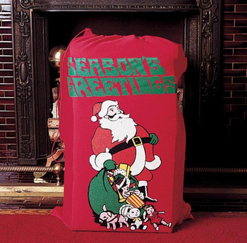 Printed Flannel Santa Sack | Christmas | Accessories