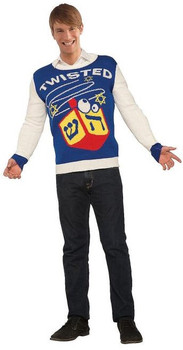 ChanukahTwisted Dreidel Knitted Sweater | Hanukkah | Costume Pieces