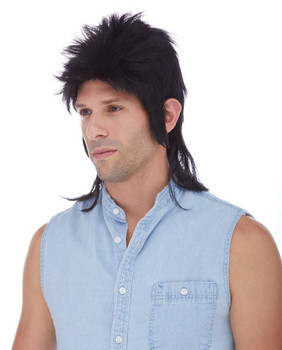 80s Black Mullet Wig | 1980s | Decade Wigs