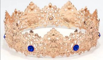 Gold Filigree Crown with Blue Gems | Crowns and Tiaras | Crowns and Tiaras