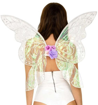 Iridescent Glitter Fairy Wings with Flowers | Fairy Wings | Festival Accessories