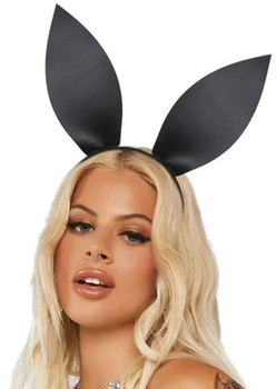Leatherlike Black Bunny Ears Headband | Animals | Accessories