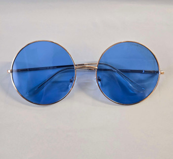 Janis 70s Large Round Frames Sunglasses Blue | Glasses and Sunglasses