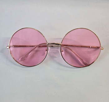 Janis 70s Large Round Frames Sunglasses Pink | Glasses and Sunglasses
