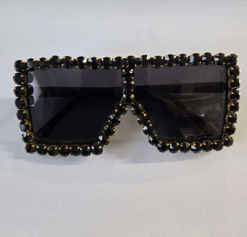 Elton John Style Jeweled Sunglasses Black | Glasses and Sunglasses