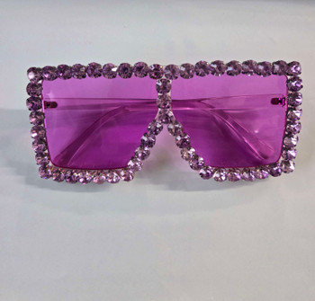 Elton John Style Jeweled Sunglasses Purple | Glasses and Sunglasses