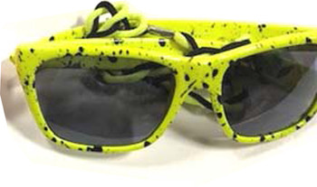 80s Yellow Speckled Sunglasses with Cord | 1980s | Glasses and Sunglasses