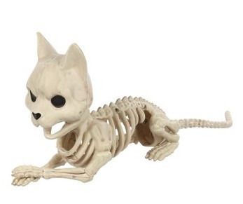 Laying Cat Skeleton 5.25 Inch Decor | Halloween Decor | Novelty and Decor