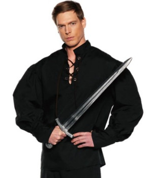 Black Laced Front Costume Shirt Plus Size | Pirates | Costume Pieces