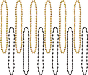 Black and Gold 12 Pack Party Beads | Festivals | Accessories