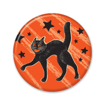 Black Cat Scratch Vintage Button | Halloween | Accessories