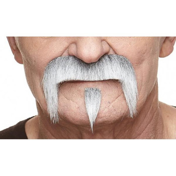 Biker Mustache | Grey and White | European Moustaches | Applications and Prosthetics