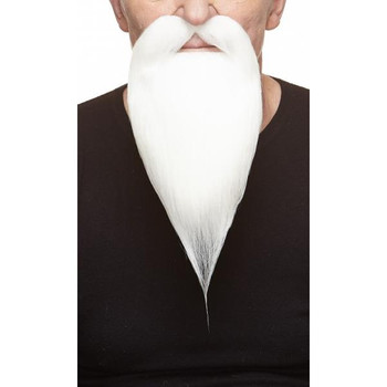Long Mustache and Beard White | Theatrical Facial Hair | Makeup
