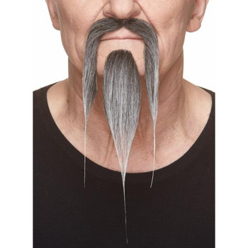 Fu Manchu Facial Hair | Salt and Pepper | European Moustaches | Applications and Prosthetics