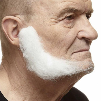 Mutton Chops | White | European Moustaches | Applications and Prosthetics