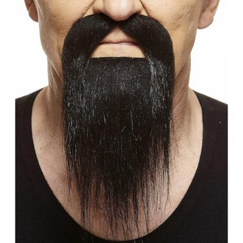 Long Straight Facial Hair | Black | European Moustaches | Applications and Prosthetics