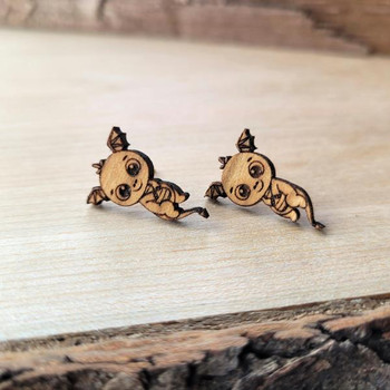 Cherry Cute Flying Winged Dragon Earrings | Fantasy by Numbers | Artisan Crafted Items