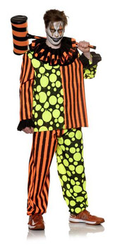 Neon Terror Dark Circus Clown Costume | Horror | Mens Costumes
