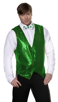 Sequin Vest Plus Size - Green | Novelty | Costume Pieces